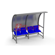 Скамейка для запасных игроков на 4 места с козырьком